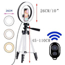 26cm Photo Ringlight Led Selfie Ring Light Phone Bluetooth Remote Lamp Photography Lighting Tripod Holder Youtube Video AExp