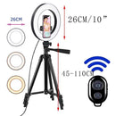 26cm Photo Ringlight Led Selfie Ring Light Phone Bluetooth Remote Lamp Photography Lighting Tripod Holder Youtube Video AExp
