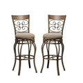 29 Inch Metal Swivel Barstool With Cushion Seat, Copper Brown, Set Of 2-Bar Stools and Counter Stools-Copper brown-Metal Frame Fabric Cushion-JadeMoghul Inc.