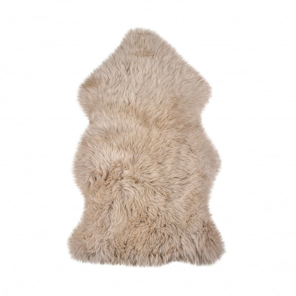 Cow Skin Rug - 24" x 36" x 1.5" Taupe Single Sheepskin - Area Rug