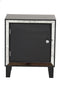 Black Mirror - 19'.7" X 13" X 23'.5" Black MDF, Wood, Mirrored Glass Accent Cabinet with a Door and  Mirrored Glass