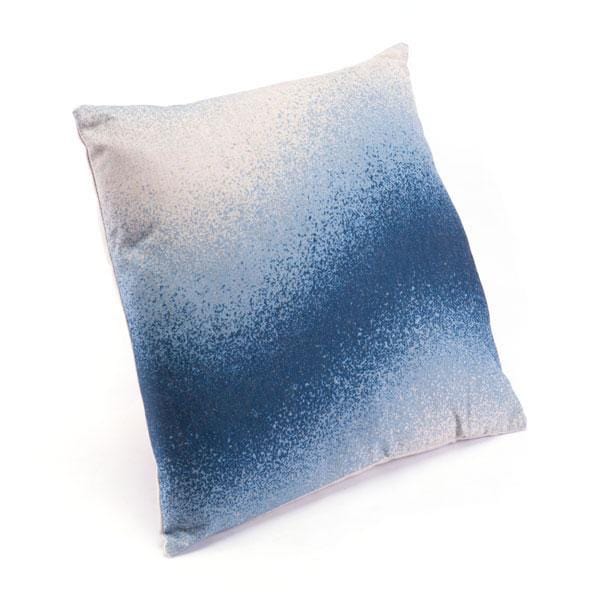 Foam Pillow - 17.7" X 17.7" X 1.2" Blue And Natural Laid-Back Pillow