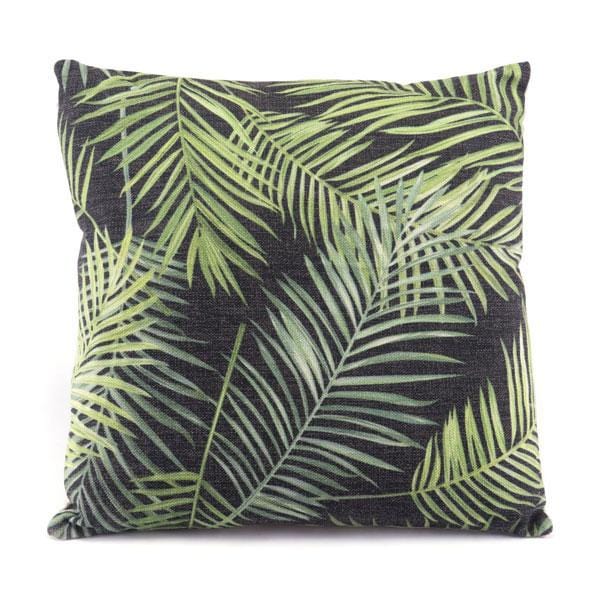 Foam Pillow - 17.7" X 17.7" X 1.2" Tropical Black And Green Multicolor Pillow