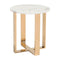 Rustic End Tables - 18.1" X 18.1" X 20.5" Stone And Gold Faux End Table