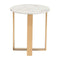 Rustic End Tables - 18.1" X 18.1" X 20.5" Stone And Gold Faux End Table