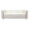 Leather Sofa - 76" X 35" X 26" White Leather Sofa