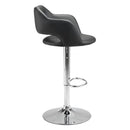 Bar Stool Chairs - 22.5" X 21.7" X 43.3" Black Leatherette Chromed Steel Bar Chair