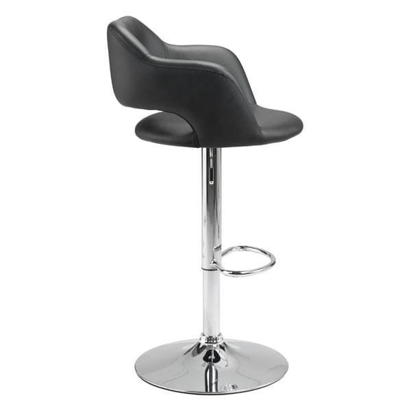 Bar Stool Chairs - 22.5" X 21.7" X 43.3" Black Leatherette Chromed Steel Bar Chair