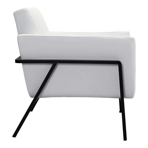 Leather Lounge Chair - 31.1" X 29.7" X 32.7" White Lounge Chair