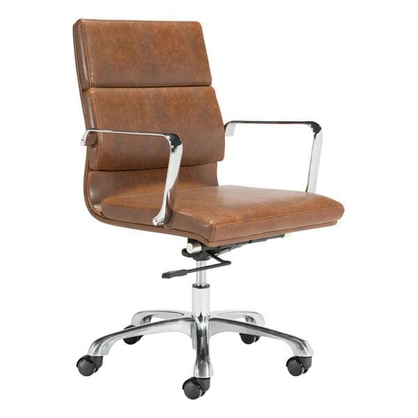 Ergonomic Office Chair - 22" X 28" X 17" Brown Vintage Office Chair