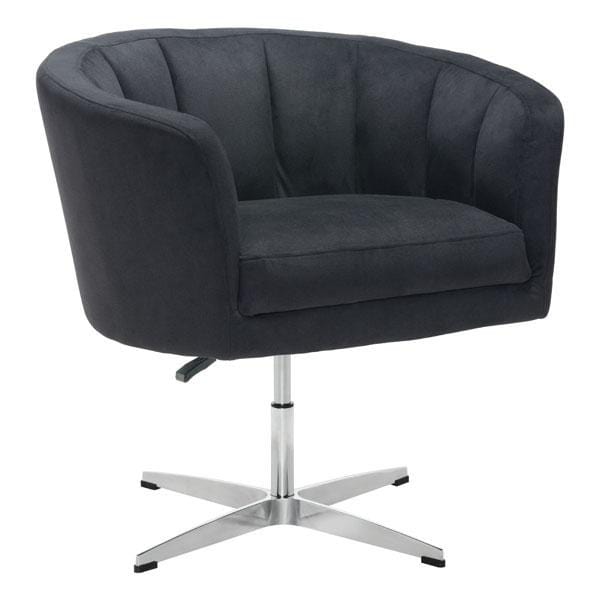 Beach Lounge Chair - 32.1" X 26" X 31.5" Black Cashmere Occasional Chair