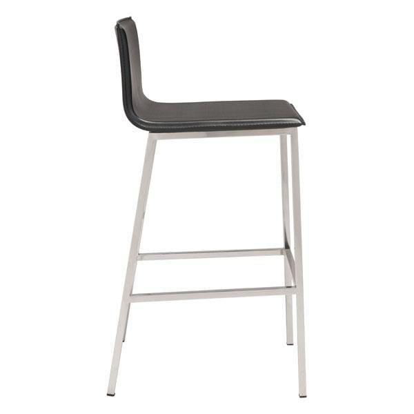 Counter Height Bar Stools - 18.5" X 21.1" X 39" Black Leatherette Barstool