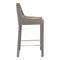 Bar Stool Chairs - 18.1" X 20.5" X 39" 2 Pcs Stone Gray Recycled Leather Metal Bar Chair