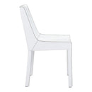 Dining Room Chairs - 18.9" X 23.2" X 35.4" 2 Pcs White Recycled Leather Dining Chair