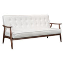 Leather Sofa - 68.5" X 32.1" X 32.9" White Rocky Sofa