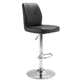 Bar Height Chairs - 17.7" X 20.5" X 46.9" Black Leatherette Chromed Steel Bar Chair