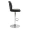 Bar Height Chairs - 17.7" X 20.5" X 46.9" Black Leatherette Chromed Steel Bar Chair
