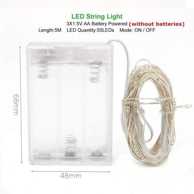 2M 5M 10M LED String lights Silver Wire Christmas Garlands Festoon led Fairy Light Christmas Decorations for Home Room Tree AExp