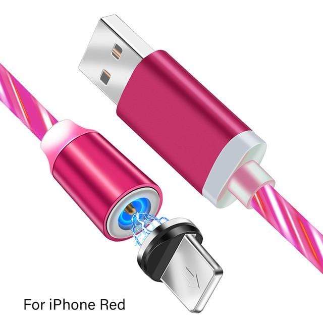 2m Magnetic Charging Mobile Phone Cable USB Type C Flow Luminous Lighting Data Wire for Samsung Huawei xiaomi LED Micro Kable AExp