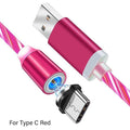 2m Magnetic Charging Mobile Phone Cable USB Type C Flow Luminous Lighting Data Wire for Samsung Huawei xiaomi LED Micro Kable AExp