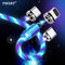 2m Magnetic Charging Mobile Phone Cable USB Type C Flow Luminous Lighting Data Wire for Samsung Huawei xiaomi LED Micro Kable AExp