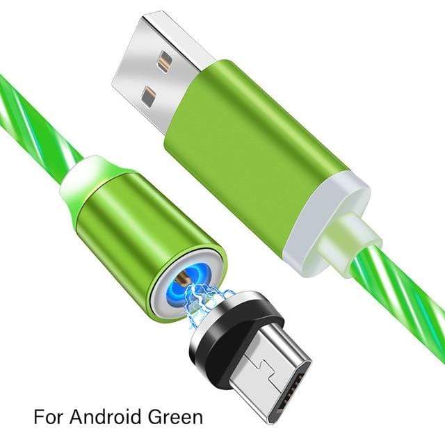 2m Magnetic Charging Mobile Phone Cable USB Type C Flow Luminous Lighting Data Wire for Samsung Huawei xiaomi LED Micro Kable AExp