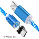 2m Magnetic Charging Mobile Phone Cable USB Type C Flow Luminous Lighting Data Wire for Samsung Huawei xiaomi LED Micro Kable AExp