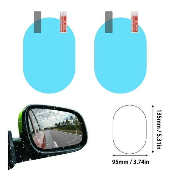 2Pcs Car Rear Mirror Protective Film Anti Fog Window Clear Rainproof Rear View Mirror Protective Soft Film Anti-glare Clear Film JadeMoghul Inc. 