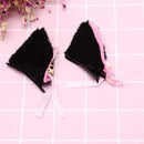 2Pcs/Lot White Black Cat Ears With Bell Hair Clip Cosplay Party Fox Long Fur Costume Hair Clip Halloween Gift Hair Accessory AExp