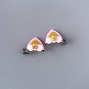 2pcs/Set Cute Hair Clips For Girls Glitter Rainbow Felt Fabric Flowers Hairpins Cat Ears Bunny Barrettes Kids Hair Accessories AExp