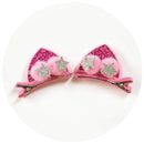 2pcs/Set Cute Hair Clips For Girls Glitter Rainbow Felt Fabric Flowers Hairpins Cat Ears Bunny Barrettes Kids Hair Accessories AExp