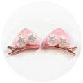2pcs/Set Cute Hair Clips For Girls Glitter Rainbow Felt Fabric Flowers Hairpins Cat Ears Bunny Barrettes Kids Hair Accessories AExp
