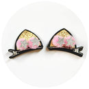 2pcs/Set Cute Hair Clips For Girls Glitter Rainbow Felt Fabric Flowers Hairpins Cat Ears Bunny Barrettes Kids Hair Accessories AExp