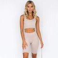 2PCS/Set Seamless Fitness Women Yoga Suit High Stretchy Workout Sport Set Padded Sports Bra High Waist Sports Legging Gym AExp