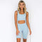 2PCS/Set Seamless Fitness Women Yoga Suit High Stretchy Workout Sport Set Padded Sports Bra High Waist Sports Legging Gym AExp