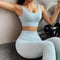 2PCS/Set Seamless Fitness Women Yoga Suit High Stretchy Workout Sport Set Padded Sports Bra High Waist Sports Legging Gym AExp
