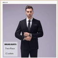 2pcs Slim Fit Men Business Suit-Black-S-JadeMoghul Inc.