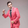 2pcs Slim Fit Men Business Suit-Pink-S-JadeMoghul Inc.