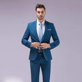 2pcs Slim Fit Men Business Suit-Royal Blue-S-JadeMoghul Inc.