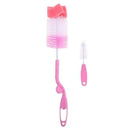 2pcs/set Baby Bottle Brush Nipple Brush 360-degree Rotating Head Cleaning Sponge Cup Brush Kit Color by random-by random 3-JadeMoghul Inc.