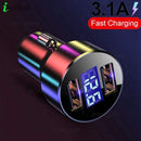 3.1A LED Display USB Phone Charger Car-Charger for Xiaomi Samsung For iPhone 11 Pro 7 8 Plus Mobile Phone Adapter Car Charger AExp