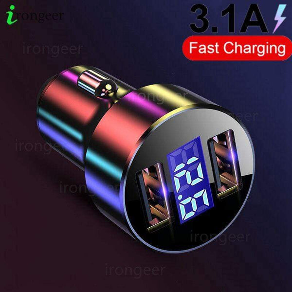 3.1A LED Display USB Phone Charger Car-Charger for Xiaomi Samsung For iPhone 11 Pro 7 8 Plus Mobile Phone Adapter Car Charger AExp