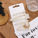 3/4/5pcs/Set Women Girls Elegant Full Pearls Geometric Hair Clips Sweet Hair Ornament Hairpin Barrette Headband Hair Accessories AExp