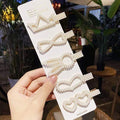 3/4/5pcs/Set Women Girls Elegant Full Pearls Geometric Hair Clips Sweet Hair Ornament Hairpin Barrette Headband Hair Accessories AExp