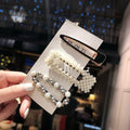3/4/5pcs/Set Women Girls Elegant Full Pearls Geometric Hair Clips Sweet Hair Ornament Hairpin Barrette Headband Hair Accessories AExp