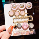 3/4/5pcs/Set Women Girls Elegant Full Pearls Geometric Hair Clips Sweet Hair Ornament Hairpin Barrette Headband Hair Accessories AExp