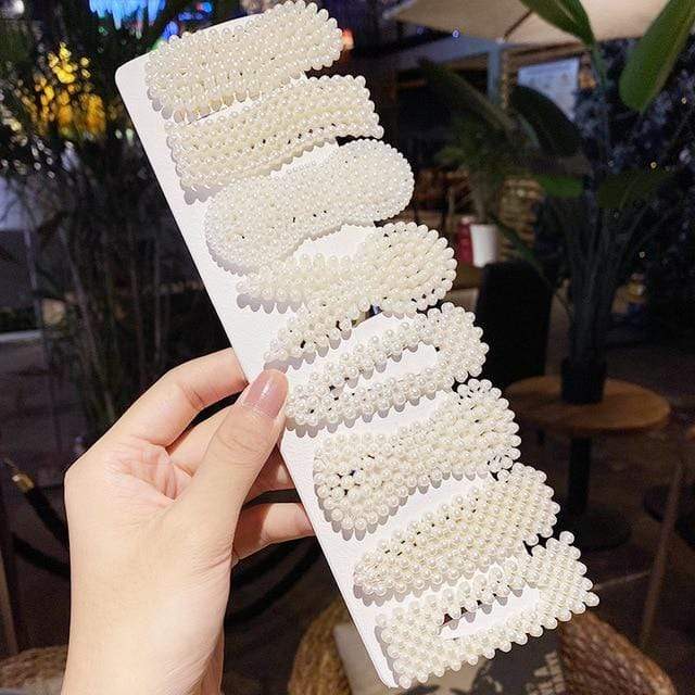 3/4/5pcs/Set Women Girls Elegant Full Pearls Geometric Hair Clips Sweet Hair Ornament Hairpin Barrette Headband Hair Accessories AExp