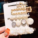 3/4/5pcs/Set Women Girls Elegant Full Pearls Geometric Hair Clips Sweet Hair Ornament Hairpin Barrette Headband Hair Accessories AExp
