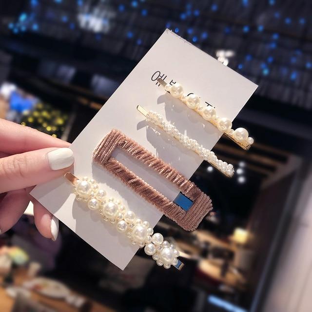 3/4/5pcs/Set Women Girls Elegant Full Pearls Geometric Hair Clips Sweet Hair Ornament Hairpin Barrette Headband Hair Accessories JadeMoghul Inc. 