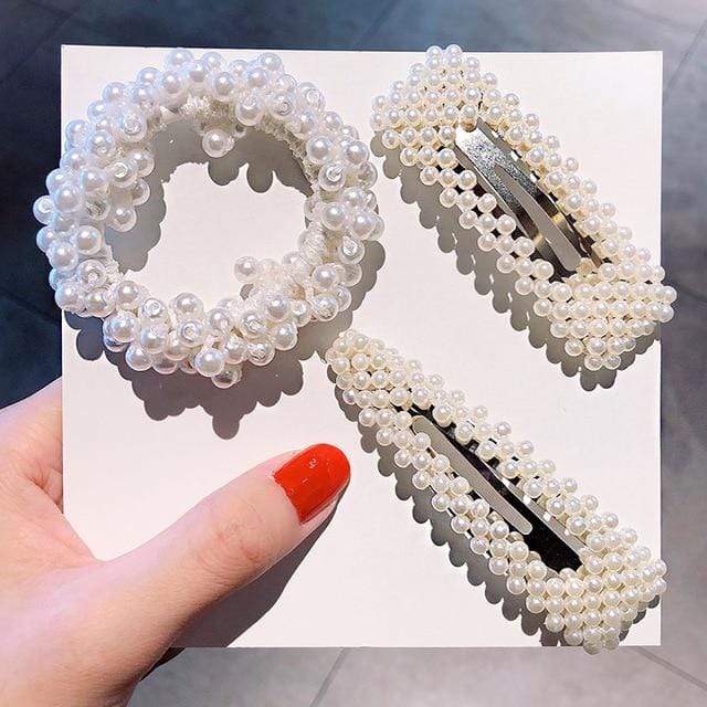 3/4/5pcs/Set Women Girls Elegant Full Pearls Geometric Hair Clips Sweet Hair Ornament Hairpin Barrette Headband Hair Accessories JadeMoghul Inc. 